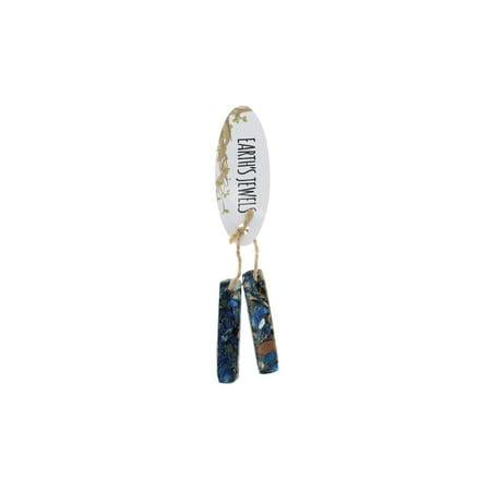 John Bead Earth S Jewels SP Rec Pendant 2pc Blue