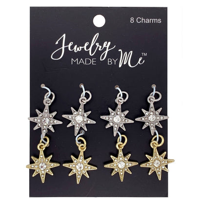 Star Charms with Rhinestone 8pc