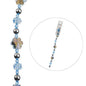 Crystal Lane DIY Designer Holiday 7in Bead Strand Glass Blue Snowflake with Blue and Acrylic Silver