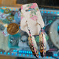 Eagle feather bone pink stripe