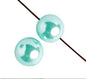 GLASS PEARL ROUND 8mm  2x8" STRUNG LIGHT AQUA