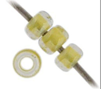 Miyuki Glass Seed Beads 11/0 (22g) Crystal Light Olivine Lined Luster (0378v)