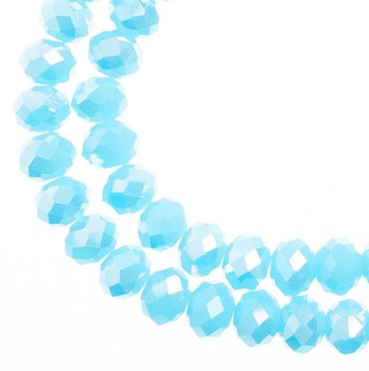 Rondelle 2 Strand 7in (apx78pcs) 4x6mm Opaque Blue AB