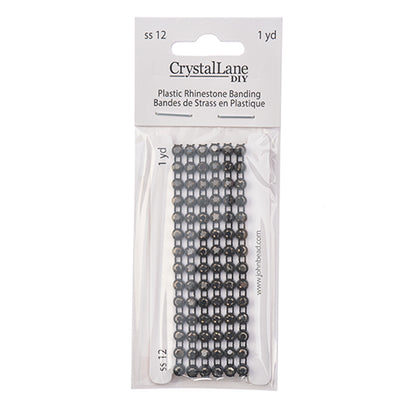 Rhinestone Banding 1yds, Ss12 Black Casing