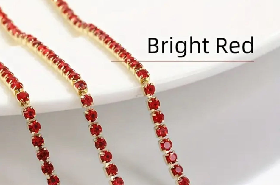 2.5mm bright red rhinestone