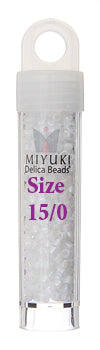 Miyuki 15/0 Delica Seed Beads Rd White Pearl Opaque 5.2gms (0202V)