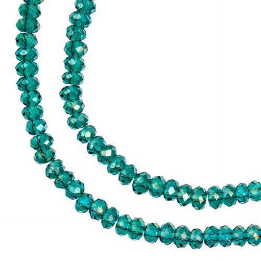 1.5x2.5mm -Transparent Dark Green AB Rondelle
