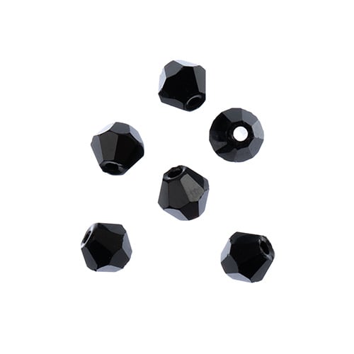 Bicone 2Strand 7in (apx96pcs) 4mm Opaque Black