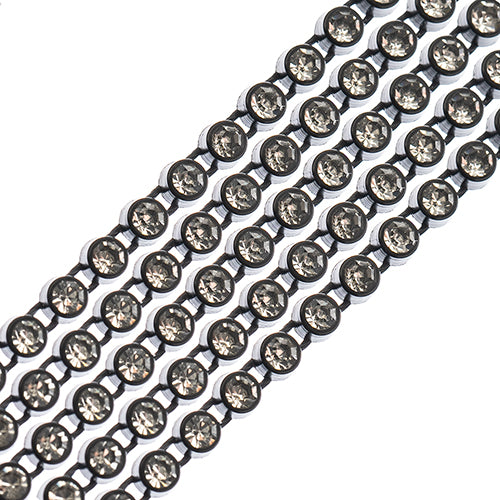 Rhinestone Banding 1yd 1row ss8 Black Casing/ Crystal
