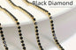 2.5 mm blackdiamond rhinestone chain