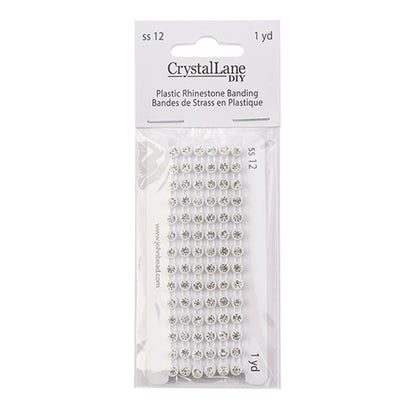 Rhinestone Banding 1yd 1row ss12 White Casing/ Crystal