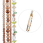 Crystal Lane DIY Flower 7in Bead Strand Tulip-Brown-14x16mm, Pear-Cream-8mm, RoundBrownMix (27290016-37)