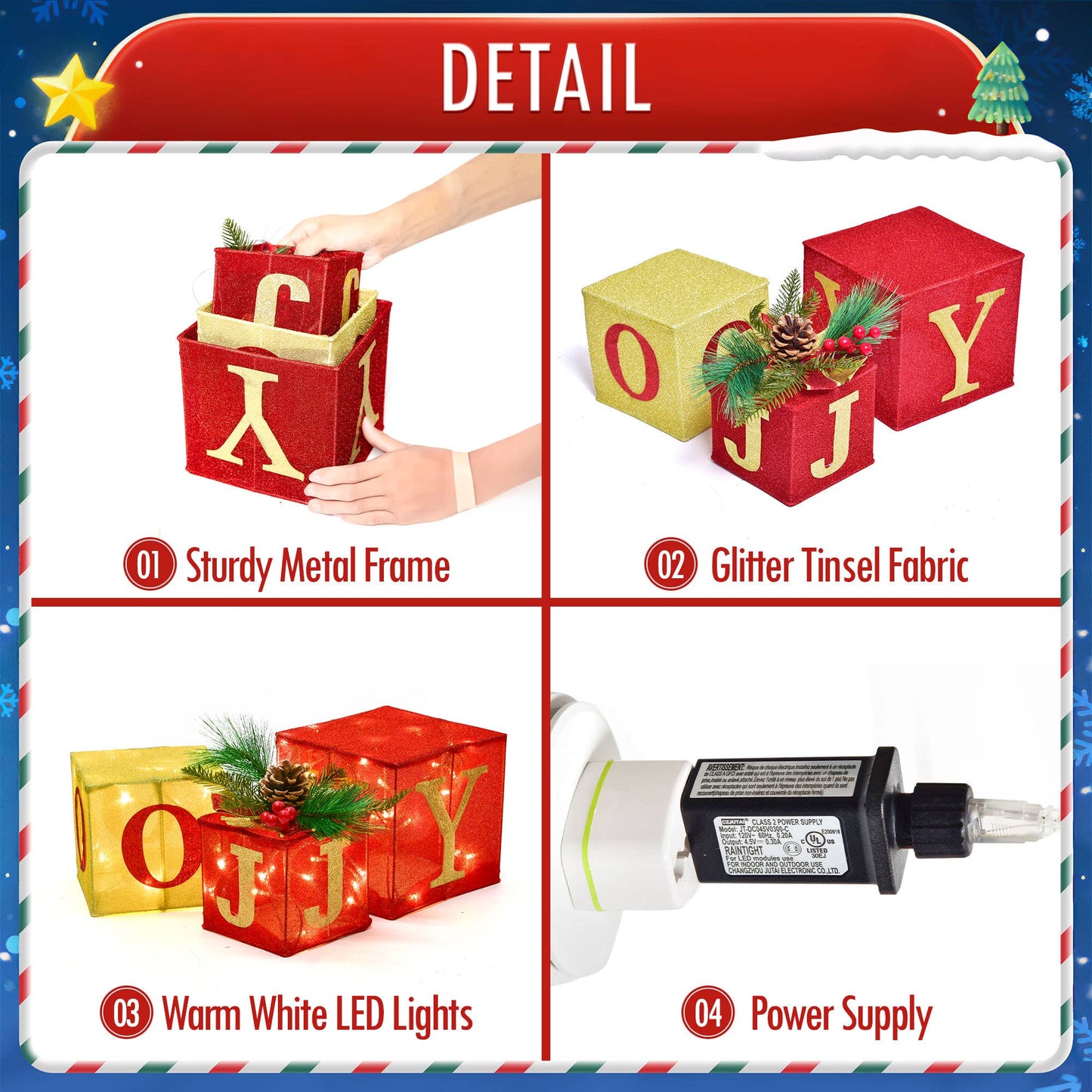 3PCS Christmas Lighted Gift Boxes: Illuminate Your Holiday