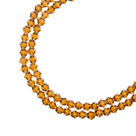 Bicone 2Strand 7in (apx96pcs) 4mm Transparent Amber