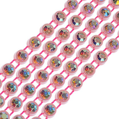 Rhinestone Banding 1yd 1row ss12 Light Pink Casing/ Crystal AB