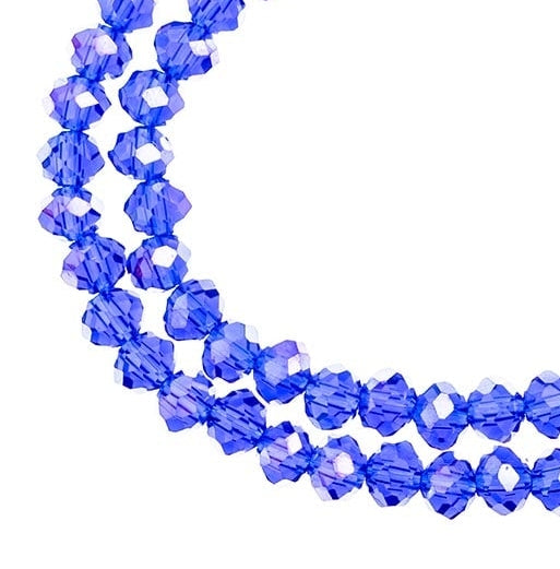 Rondelle 2 Strand 7in (apx78pcs) 4x6mm Transparent Sapphire AB