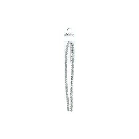 Rondelle 2 Strand 7in (apx78pcs) 4x6mm Transparent Half Silver Iris