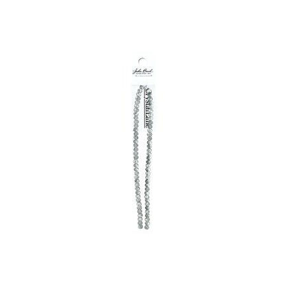 Rondelle 2 Strand 7in (apx78pcs) 4x6mm Transparent Half Silver Iris