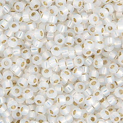 11/0 apx.22g White Opal Silver Lined (0551V)
